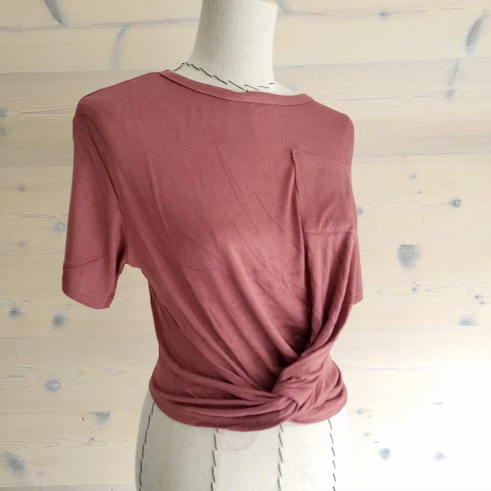 NWT Olivaceous Cropped Rayon Wrap Tee T Shirts Bulk Set of 3 sizes S M L - Picture 3 of 14